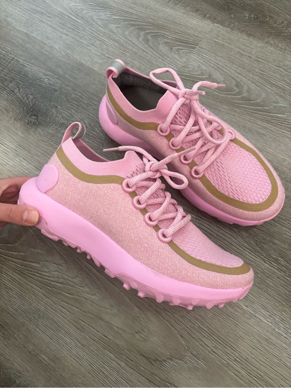 Allbirds Women's Pink Knit Lace-Up Sneakers